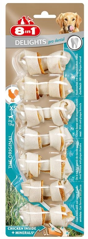 8in1 Delights Pro Dental Kość Do Żucia Dla Psów Kurczak XS 7szt