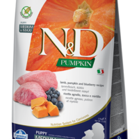 Farmina N&D Pumpkin Grain Free Canine Puppy Medium&Maxi Lamb&Blueberry 2,5kg