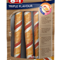 8in1 Triple Flavour Skręcane Pałeczki Dla Psów 113g