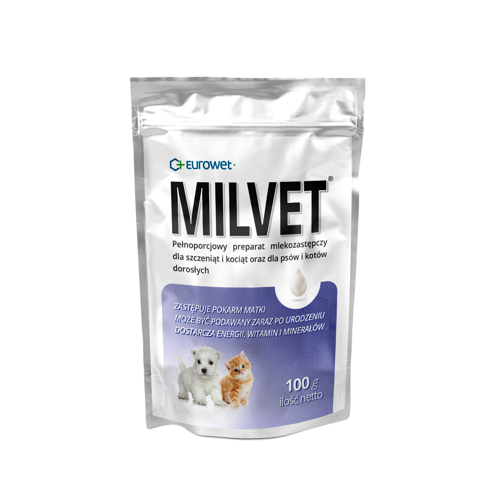 Eurowet Milvet Mleko Zastępcze Dla Młodych Psów I Kotów 100 G
