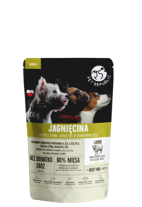 PetRepublic drobno siekane kawałki w delikatnym sosie - jagnięcina 100g dla psa