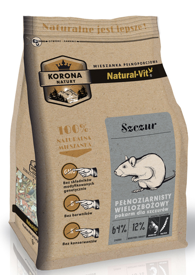 KORONA NATURY Natural-Vit Pokarm Dla Szczura 750g