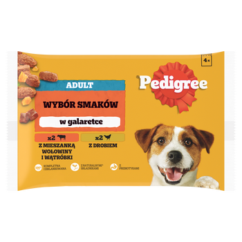 Pedigree Mokra Karma Dla Dorosłych Psów W Galaretce (Z Wołowiną, Z Drobiem) 4x100g