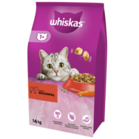 WHISKAS Karma Sucha Dla Kota 1+ Z Wołowiną 14kg