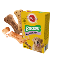 Pedigree Biscrok Ciasteczka Dla Dorosłych Psów W Kształcie Kostek Z Jagnięciną, Kurczakiem I Wołowiną 500g