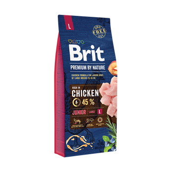 Brit Premium By Nature Junior L Z Kurczakiem 15kg