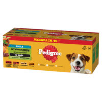 Pedigree Mokra Karma Dla Dorosłych Psów Saszetka Mix Smaków (Z Kurczakiem I Warzywami, Z Wołowiną I Warzywami, Z Indykiem I Marchewką, Z Wołowiną I Jagnięciną) 40x100g