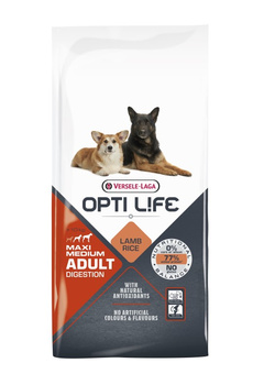 Versele-Laga Opti Life Adult Digestion Medium&Maxi Jagnięcina Z Ryżem 12,5kg