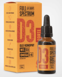 Cosma Cannabis Full Spectrum Olej Konopny Witamina D3 Forte Dla Ludzi 30ml