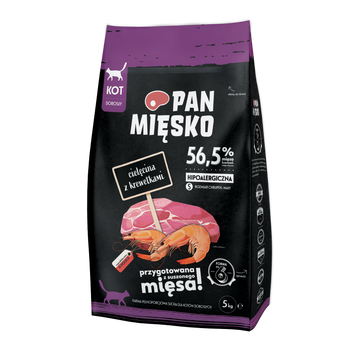PAN MIĘSKO Cielęcina z krewetkami S 5kg dla kota