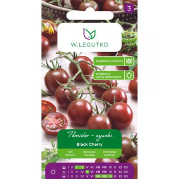 Pomidor gruntowy wysoki 'Black Cherry' – owoce cherry, purpurowo-brązowe